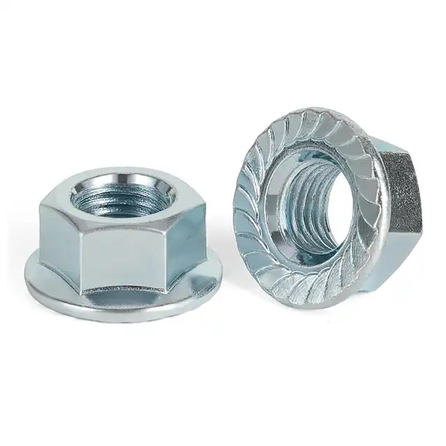Manufacture Inch Metric M3 M4 M5 M6 M8 M10 M12 Stainless Steel Carbon Steel Nylon Self Locking Hex Flange Nut for Machine Bolt
