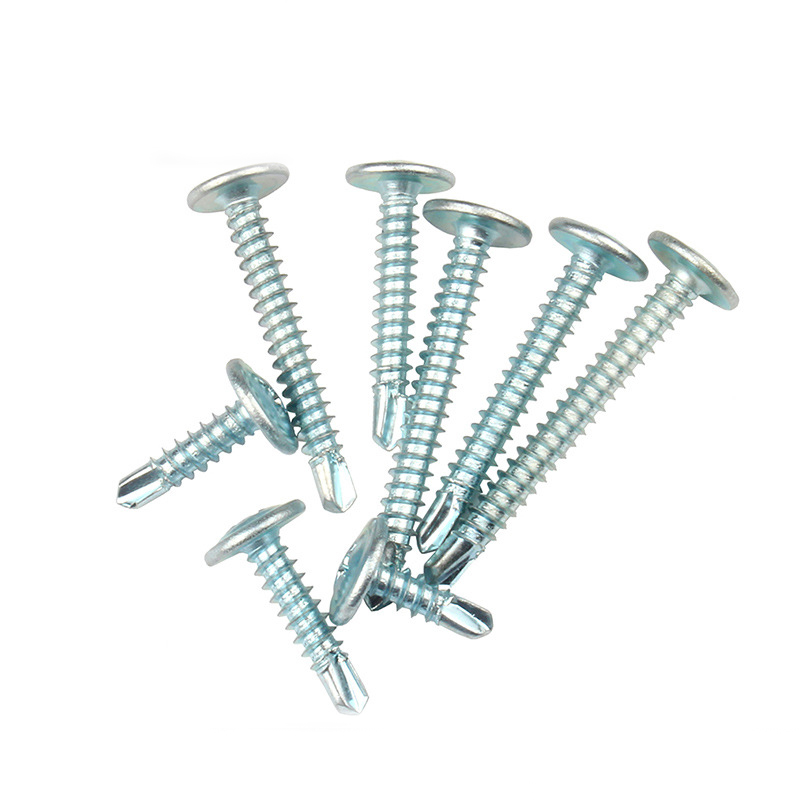 Furniture Carbon Steel Blue-white Zinc Plated Cross Recess Phillips Pan Head Self Drilling Screws for Building Renovation Wood Metal Sheet