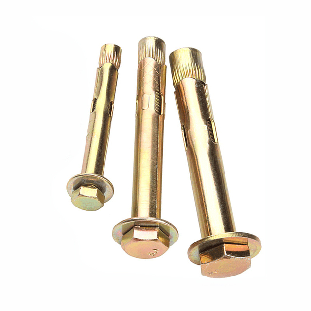 Carbon Steel Yellow Zinc Plated Hexagon Head Bolts with Metal Sleeve And Spacer Extension Anchor Bolt For Concrete Construction