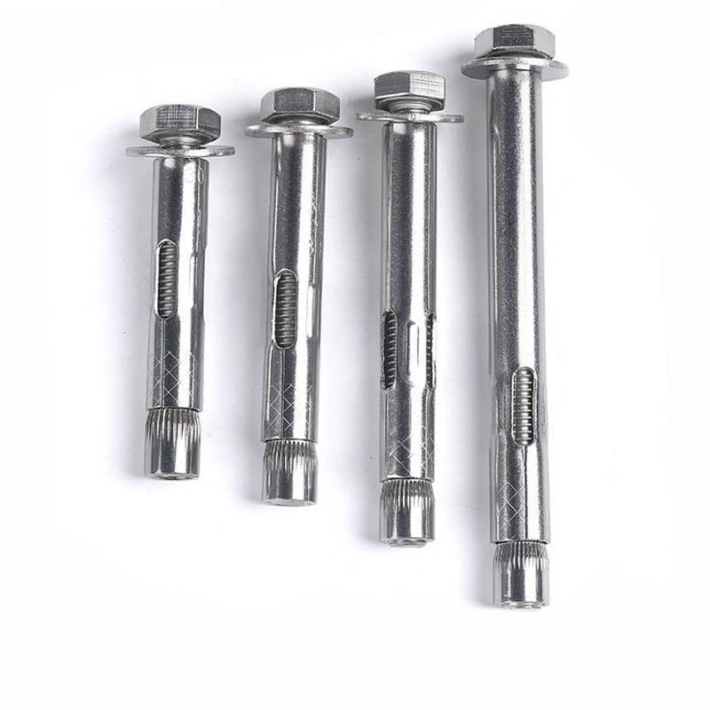 Stainless Steel 304 Plain Hexagon Head Bolts with Metal Sleeve And Spacer Extension Anchor Bolt For Concrete Construction