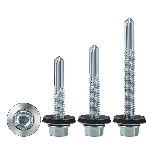 M5 Stainless Steel Galvanized Self Tapping Flange Outer Hexagon Head Drilling End Dovetail Self Drilling Roofing Screw with Composite Washer
