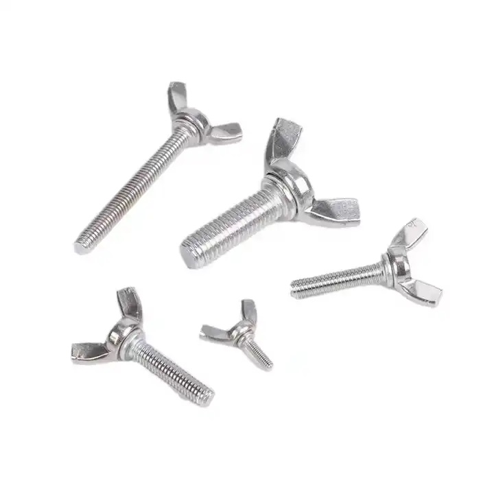 Customized Plastic Wing Metal Manifold Head Metric Inch Stainless Steel Carbon Steel Fasten Thumb Screw Hand Screws for Sheet