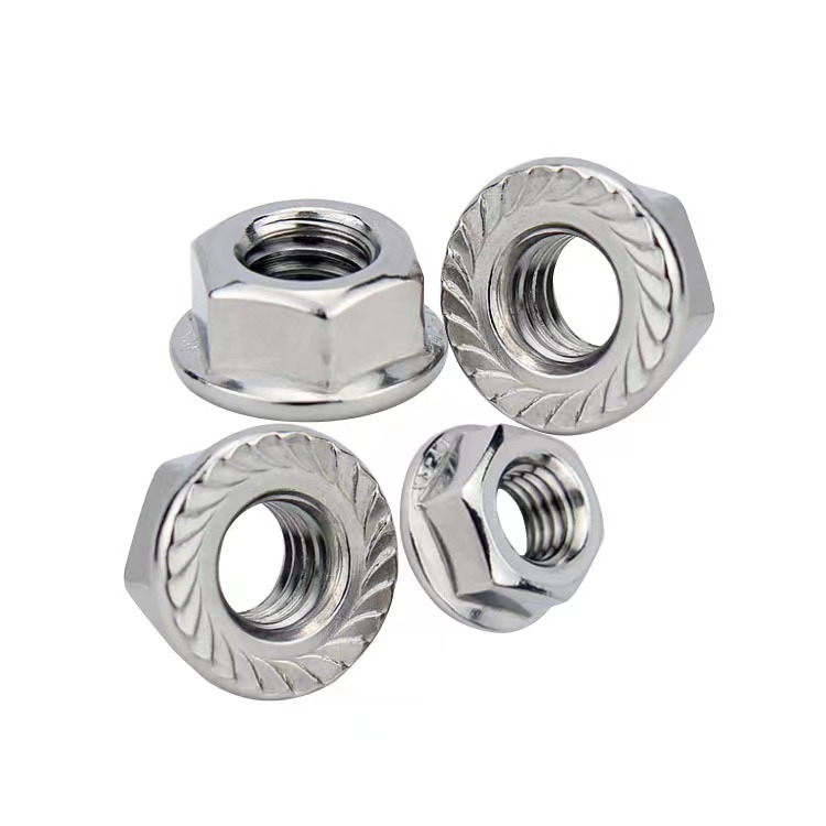 Manufacture Inch Metric M3 M4 M5 M6 M8 M10 M12 316 Stainless Steel Carbon Steel Self Locking Hex Flange Nut for Machine Industry