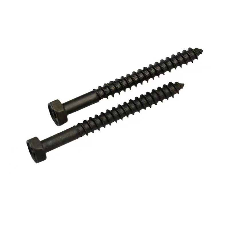 M6 Carbon Steel Black Oxide Half Thread Self Drilling Drywall Chamfering Hexagonal Head Self Tapping Screw For Wood And Industry