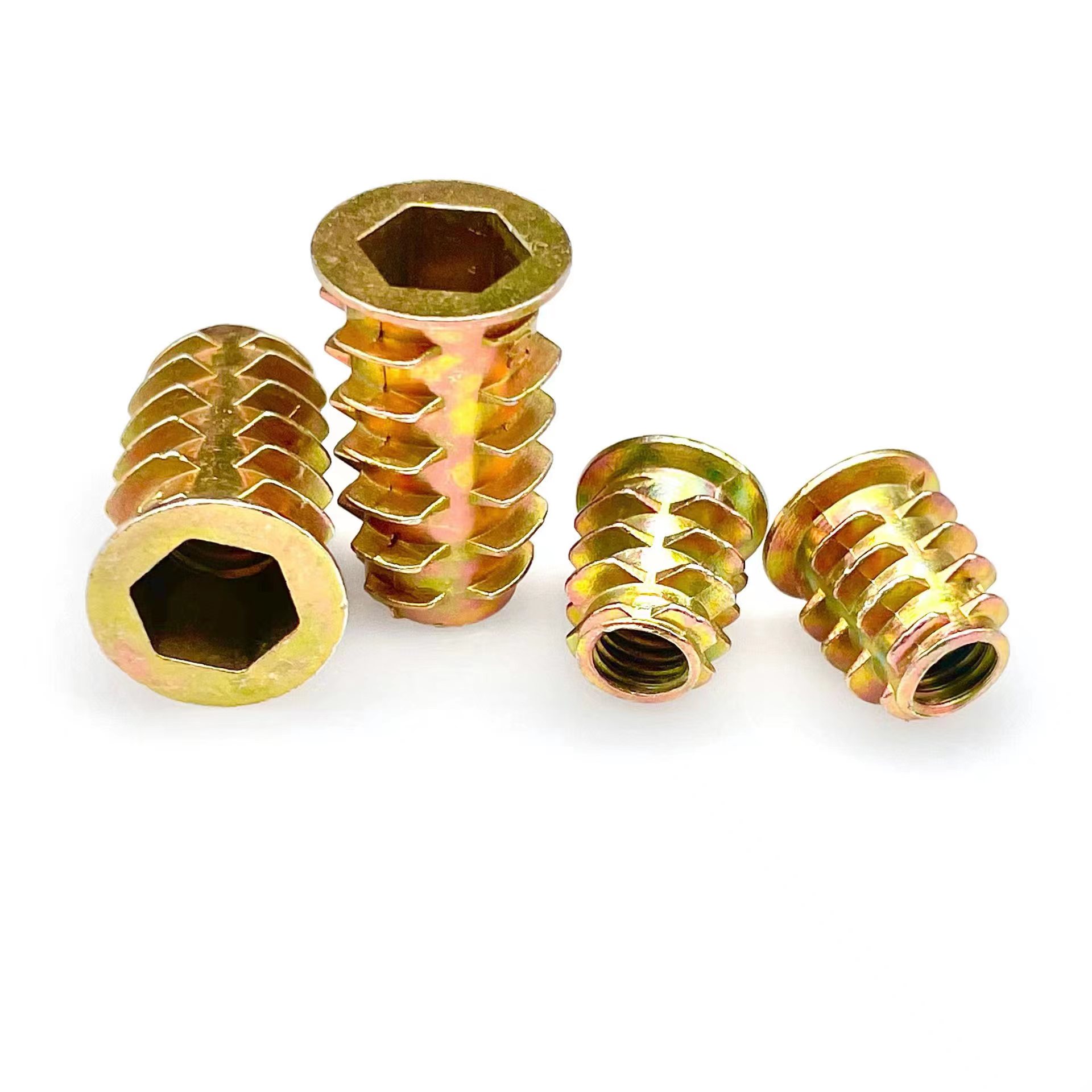 Carbon Steel Galvanized M4 M5 M6 M8 Zinc Alloy Furniture Embedded Hex Socket Stainless Steel Tapping Thread Insert Nut for Wood