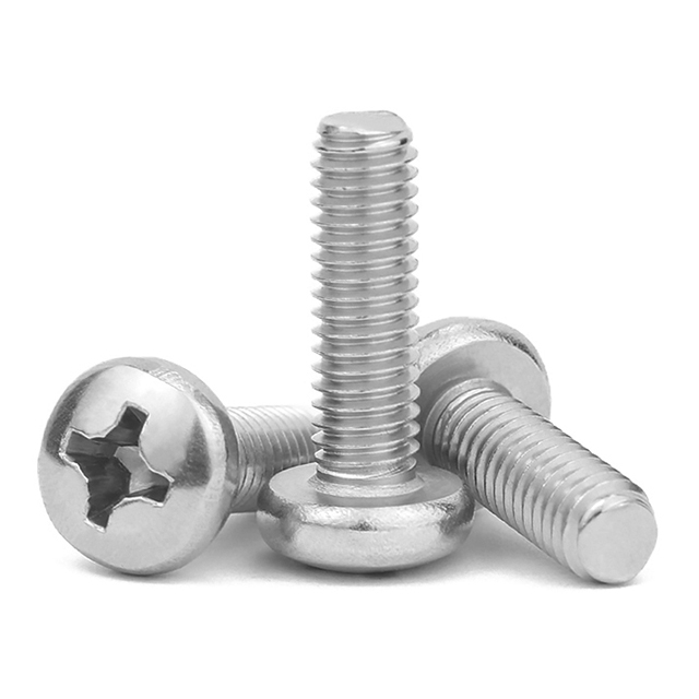 Fasteners Type B Point 304 Stainless Steel Carbon Steel Cross Truss Head Bolt Screw Machine Stud Flat Round Head Phillips Studs