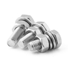 M6 M8 M10 Custom Length Fasteners Stainless Steel Hex Head Round Bolt And Nut With Spring Washer