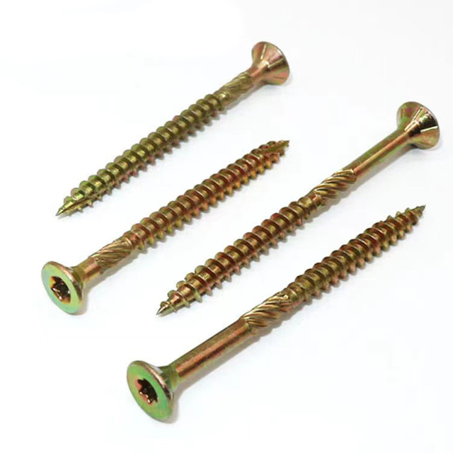 yellow zinc plated stainless steel carbon steel self tapping tornillo truss hex pan flat head wood self drilling drywall screw