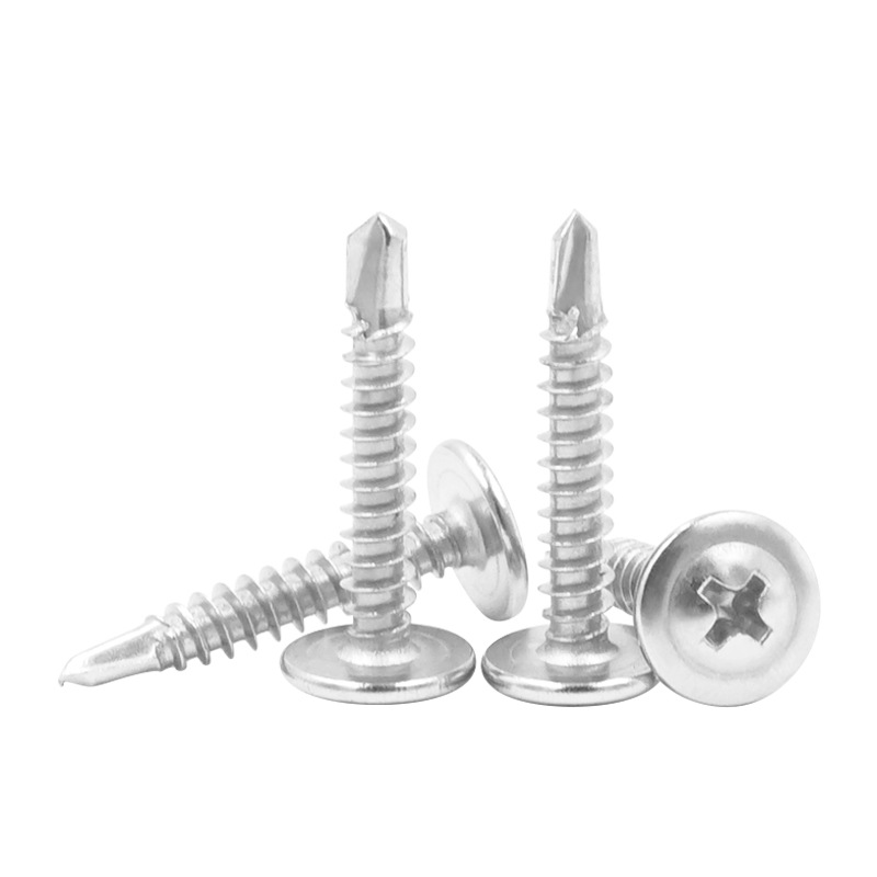 M4.2 Strength Grade A2-70 Stainless Steel Furniture Cross Recess Phillips Pan Washer Head Self Drilling Screws for Building Renovation Metal Sheet