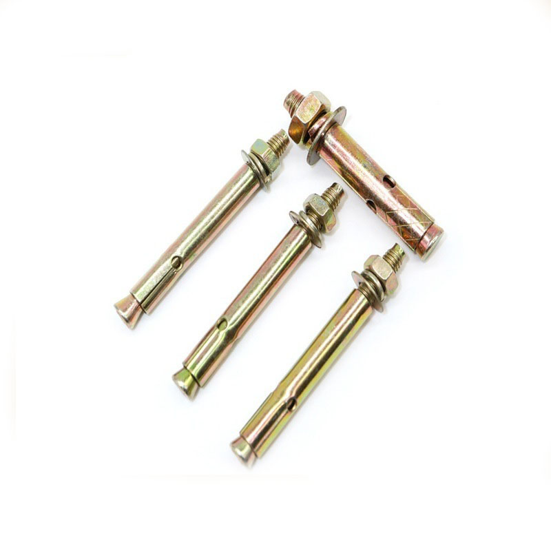 M6 M8 GB22795 Carbon Steel Class 4.8 8.8 10.9 12.9 Yellow Zinc Plated Sleeve Type Expansion Anchor Bolts with Holes for Dry Wall Concrete Construction