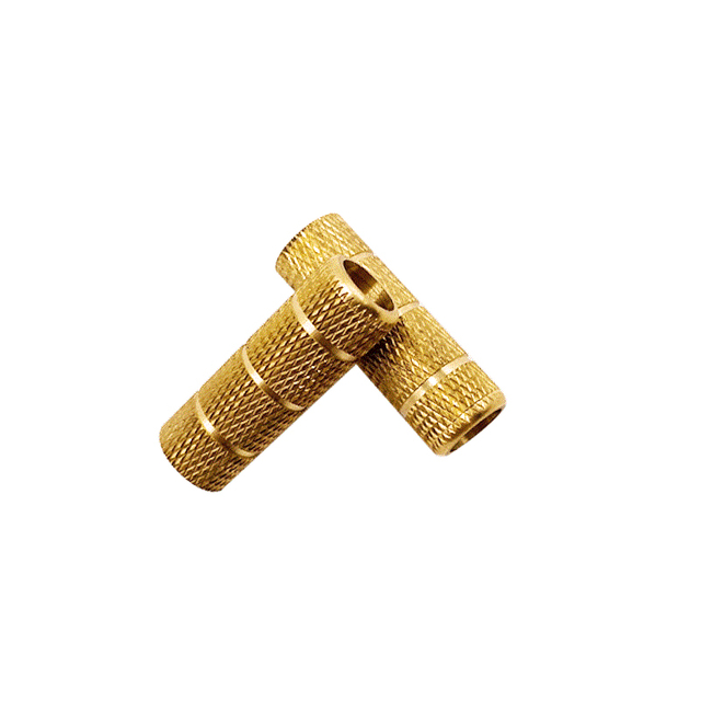 M10 Customized Uncoated Three Grooved Cylindrical Copper Rhombic Knurled Injection Molded Brass Insert Nut For Plastic Housings