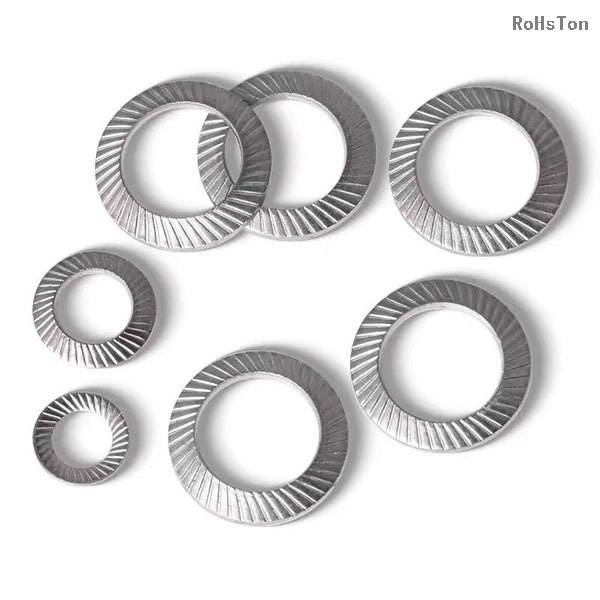 DIN9250 Plain Stainless Steel 304 Anti-loosening Knurled Disc Spring Lock Gasket Self-locking Washers for Bolt