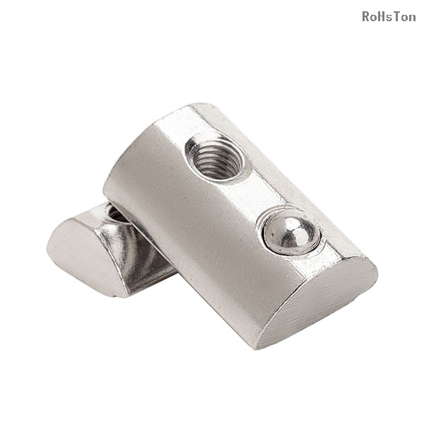 Profil en aluminium Nickel Plated Carbon Steel Slider Rouleau en t Écrou de l'emplacement Écroises élastiques en acier inoxydable 304 Spring chargés Boule T Écrou de l'emplacement