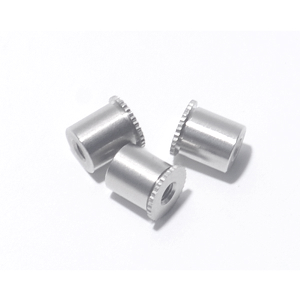 DSOS Plain Stainless Steel Through Hole Serrated Knurled Head Threaded Self Clinching Standoff For Sheet Metal