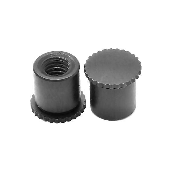 BDSO Black Electrophoretic Zinc Plated Carbon Steel Blind Serrated Knurled Head Threaded Self Clinching Standoff For Sheet Metal