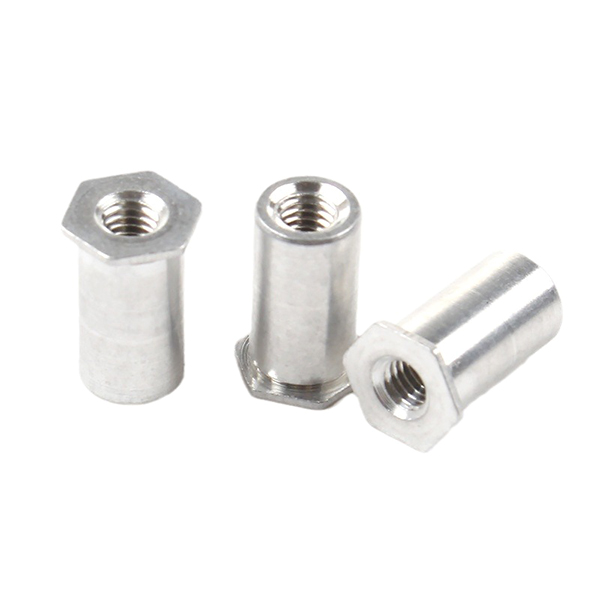 SOA Aluminum Through Hole Threaded Flat Hex Head Self Clinching Standoff For Sheet Metal