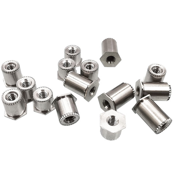 SOSG Stainless Steel Hex Head Annular Serrated End Through Hole Threaded Grounding Standoff Self Clinching Standoff For Sheet Metal