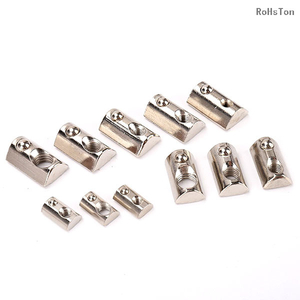 Profil en aluminium Nickel Plated Carbon Steel Slider Rouleau en t Écrou de l'emplacement Écroises élastiques en acier inoxydable 304 Spring chargés Boule T Écrou de l'emplacement