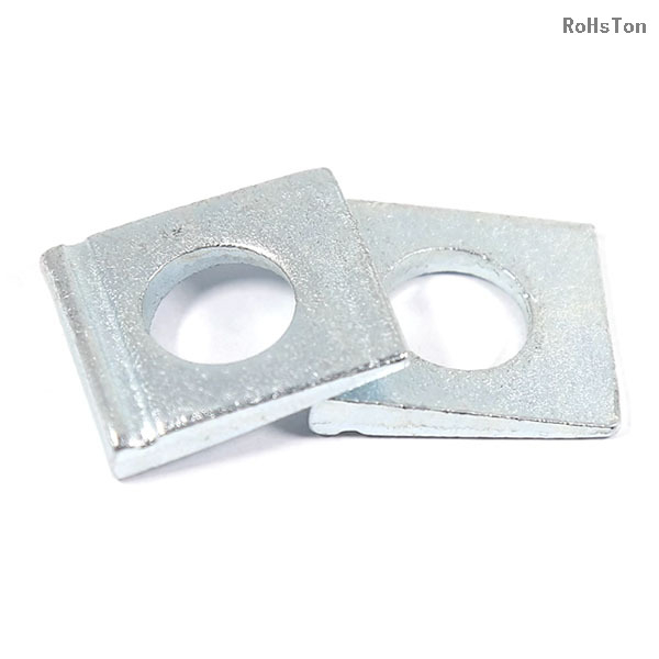 DIN435 Zinc Plated Carbon Steel Hardened Beveled Washers Square Bevel Washer Slotted Square Taper Washers for I Sections