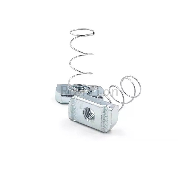 Zinc Plated Carbon Steel Spring Loaded T Nut Plain Stainless Steel 304 Channel Spring Clip Nut For C Profile Steel