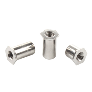 SOS Stainless Steel 304 Through Hole Threaded Flat Hex Head Self Clinching Standoff For Sheet Metal