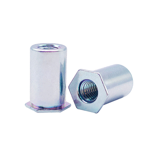 Through Hole Half All Threaded Zinc Plated Carbon Steel Hex Flat Head Self Clinching Standoffs