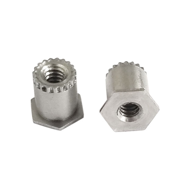 SOSG Stainless Steel Hex Head Annular Serrated End Through Hole Threaded Grounding Standoff Self Clinching Standoff For Sheet Metal