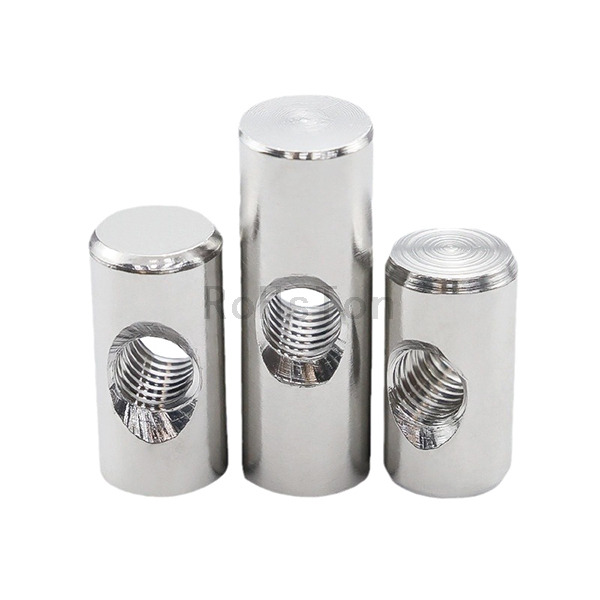 Cylindrical Nut Plain Stainless Steel 304 Insert Dowel Nut Barrel Nut For Furniture