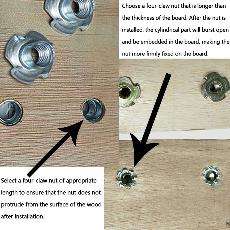 Four Claw Tee Nut Application