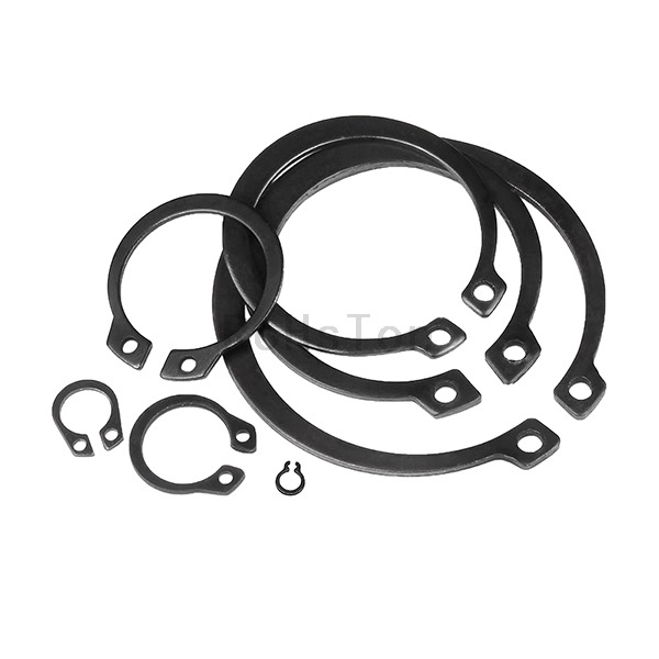 External Shaft Circlip DIN471 GB894 Black Oxide 65Mn Spring Steel C-type Retaining Ring Stainless Steel Elastic Snap Ring For Tractor Harvester Automotive