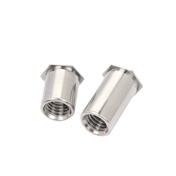 SOS Stainless Steel 304 Through Hole Threaded Flat Hex Head Self Clinching Standoff For Sheet Metal