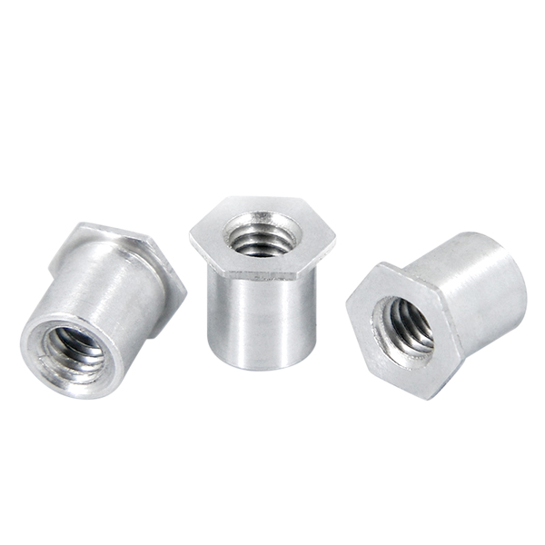 SOA Aluminum Through Hole Threaded Flat Hex Head Self Clinching Standoff For Sheet Metal