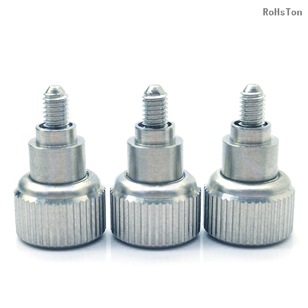 PF10 Knurled Knob Spring Loaded Screw Flare-in Style Cross Phillips Drive Stainless Steel Panel Thumb Captive Screw