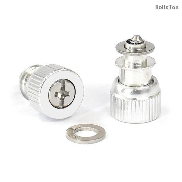 PF16 PF26 PF51 PF52 Aluminum Knurled Knob Stainless Steel Spring Loaded Screw Cross Phillips Drive Stainless Steel Panel Thumb Captive Screw with Flat Round Washer