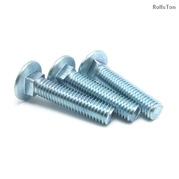 GB12 GB14 DIN603 ISO8677 Black Oxide Steel Carriage Screws Flat Round Head Square Neck Bolt Coach Bolts Zinc Plated Carbon Steel Carriage Bolt