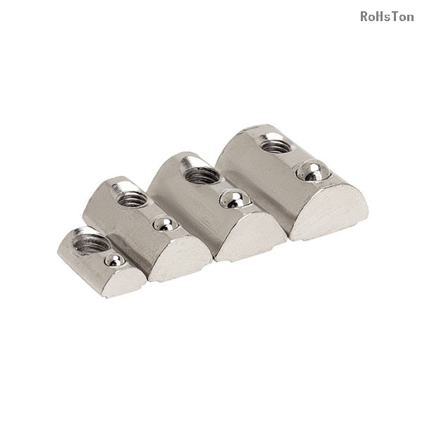 Profil en aluminium Nickel Plated Carbon Steel Slider Rouleau en t Écrou de l'emplacement Écroises élastiques en acier inoxydable 304 Spring chargés Boule T Écrou de l'emplacement