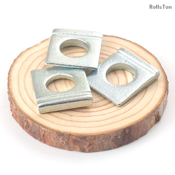 DIN435 Zinc Plated Carbon Steel Hardened Beveled Washers Square Bevel Washer Slotted Square Taper Washers for I Sections