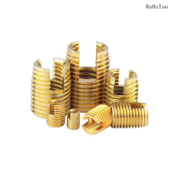 Zinc Plated Carbon Steel Locking Ensat Threaded Insert Bushing Stainless Steel 304 Slotted Self Tapping Thread Inserts for Thread Repair