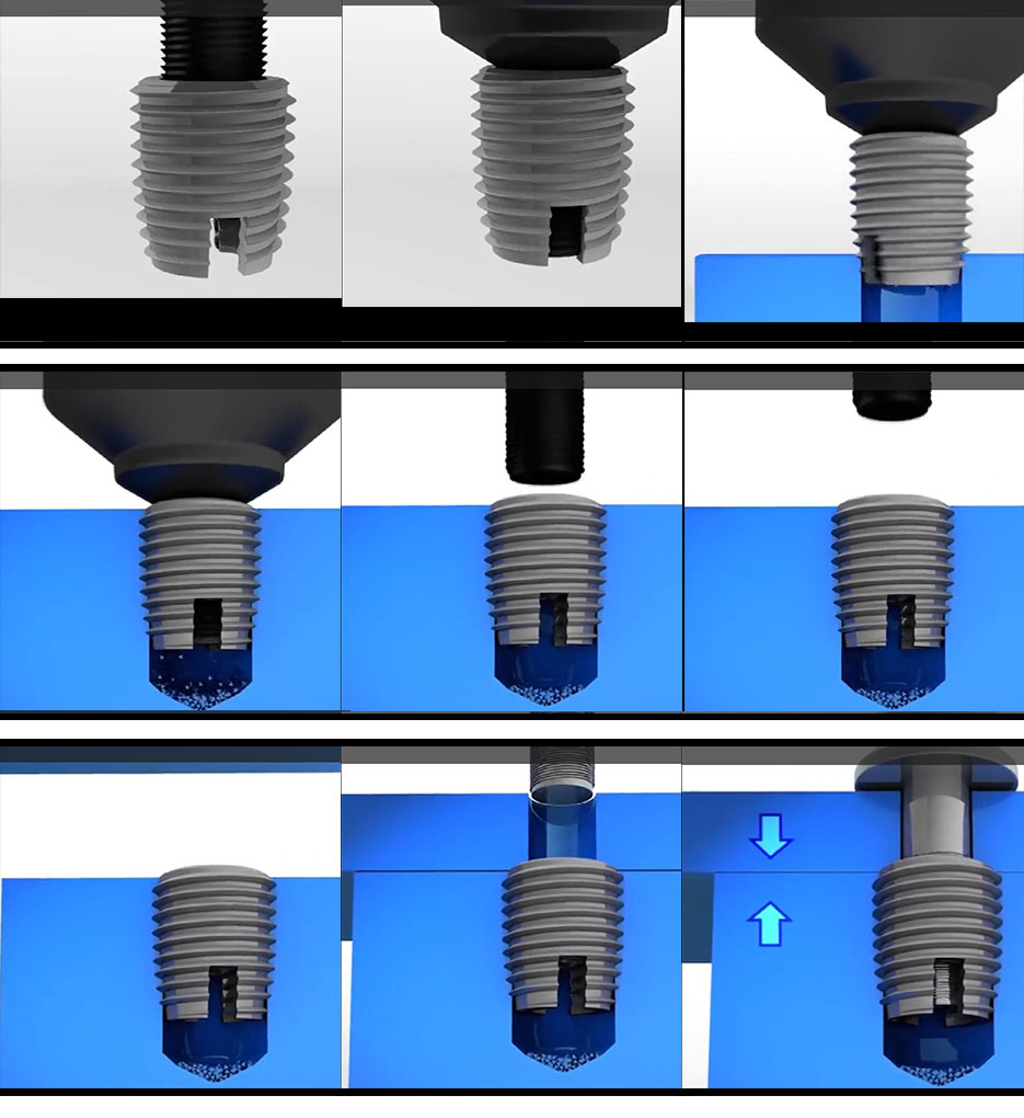 Slotted Self Tapping Thread Insert Installation Process