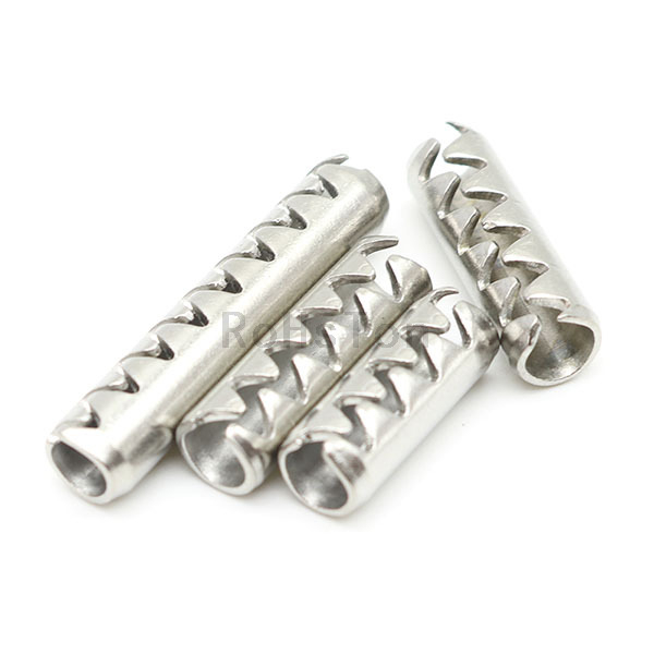 304 Stainless Steel Toothed Slotted Cylindrical Spring Pin JIS B 2808 65Mn Steel Serrated Grooved Elastic Cylinder Pin