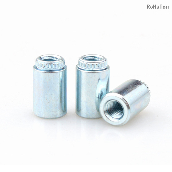 KFE Zinc Plated Carbon Steel Flare-Mount Standoff Blind Flare Mounted Nut Steel Galvanized Through Hole Broaching Standoffs for PC Board