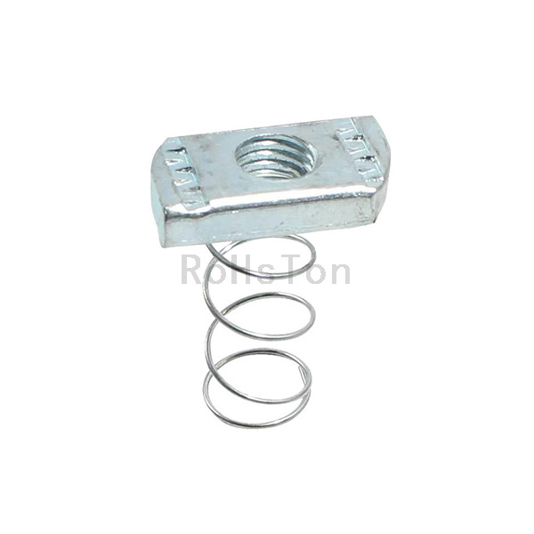 Zinc Plated Carbon Steel Spring Loaded T Nut Plain Stainless Steel 304 Channel Spring Clip Nut For C Profile Steel