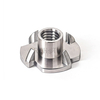 DIN1624 Stainless Steel 304 Four Jaw Nut Galvanized Steel 4-Pronged Insert Nut Zinc Plated Carbon Steel Four Claw Tee Nut For Wood Furniture