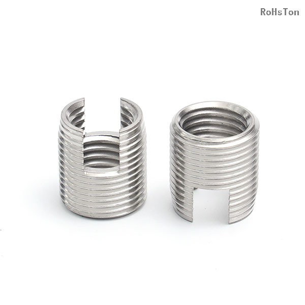 Zinc Plated Carbon Steel Locking Ensat Threaded Insert Bushing Stainless Steel 304 Slotted Self Tapping Thread Inserts for Thread Repair