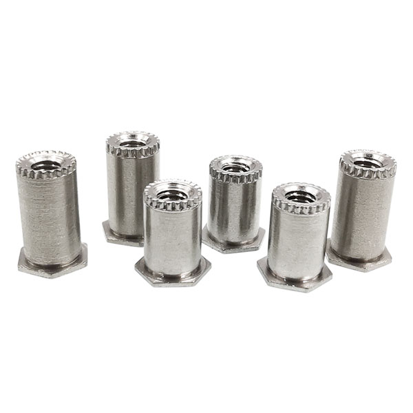 SOSG Stainless Steel Hex Head Annular Serrated End Through Hole Threaded Grounding Standoff Self Clinching Standoff For Sheet Metal