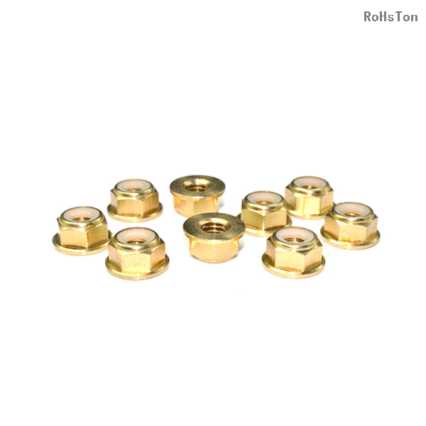 ISO7043 DIN6926 EN1663 GB6183 Standard Self Locking Nut Brass Hexagon Flange Nylon Lock Nut Nyloc Nut With Flange