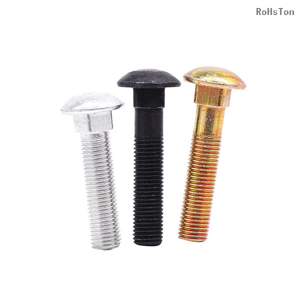 GB12 GB14 DIN603 ISO8677 Black Oxide Steel Carriage Screws Flat Round Head Square Neck Bolt Coach Bolts Zinc Plated Carbon Steel Carriage Bolt