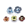 DIN1624 Stainless Steel 304 Four Jaw Nut Galvanized Steel 4-Pronged Insert Nut Zinc Plated Carbon Steel Four Claw Tee Nut For Wood Furniture