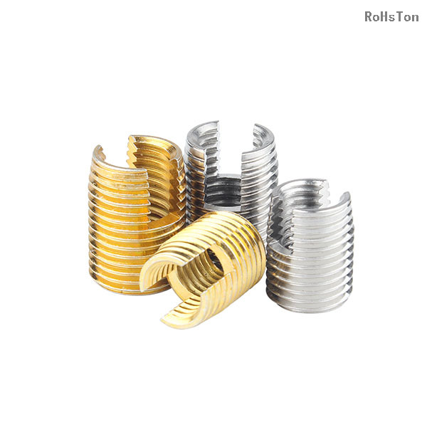 Zinc Plated Carbon Steel Locking Ensat Threaded Insert Bushing Stainless Steel 304 Slotted Self Tapping Thread Inserts for Thread Repair