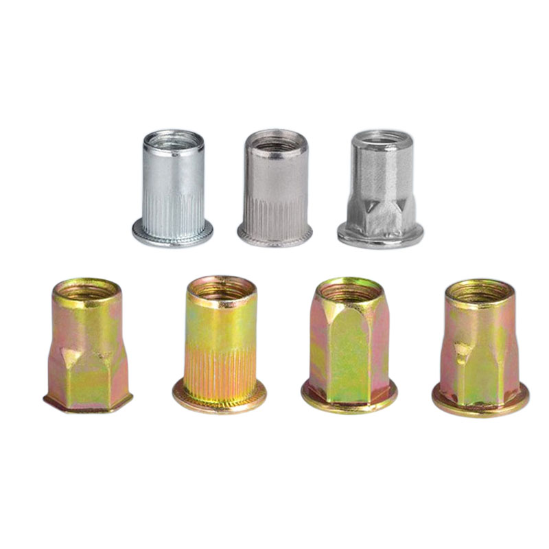 Customized Flat Countersunk Head Zinc Plated Galvanized Stainless Steel Carbon Steel Hex Self Clinching Rivet Nut for Mounting